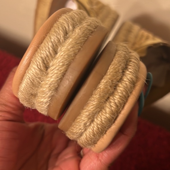 SAM EDELMAN-Gold Leather Espadrilles Slide Mules-Size 7 - Picture 14 of 17